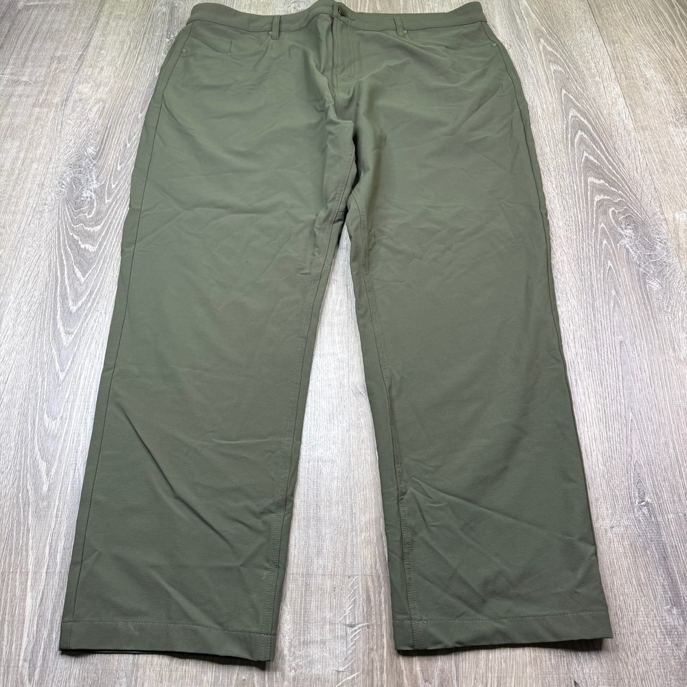 Olivers Mens Green Stretch Flat Front Straight Leg Classic Trouser Pants Size 40